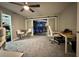 Home office with barn doors opening to pool area at 2474 Como St, Port Charlotte, FL 33948