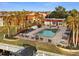 Aerial view of community pool and surrounding buildings at 311 Garvin St # 301B, Punta Gorda, FL 33950