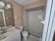 Clean bathroom with a shower/tub combo and vanity at 3739 Eldron Ave, North Port, FL 34286