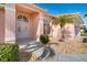 Front entryway with double doors and nicely landscaped walkway at 632 Balsam Apple Dr, Venice, FL 34293