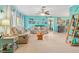 Light teal living room with beige sofas, wood coffee table, and decorative wall art at 1638 Viscaya Dr, Port Charlotte, FL 33952