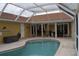 Screened pool and patio area with plenty of space for entertaining at 21217 Knollwood Ave, Port Charlotte, FL 33952