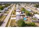 Aerial view showing home's location and backyard pool at 21354 Austin Ave, Port Charlotte, FL 33952