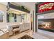 Bathroom with double vanity, soaking tub and fireplace at 9458 Snapper Cir, Port Charlotte, FL 33981