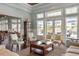 Bright community room with seating area, wood floors and many windows for great natural light at 10501 Amberjack Way # 101, Englewood, FL 34224