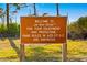 Welcome sign to the Real Florida, park rules are enforced for enjoyment and protection at 10501 Amberjack Way # 101, Englewood, FL 34224