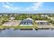 Aerial view of a canal-front home with pool and lush landscaping at 15133 Amsterdam, Port Charlotte, FL 33981