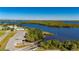 Aerial view of waterfront property with boat ramp and access to the river at 2329 Pinellas Dr, Punta Gorda, FL 33983