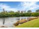 Scenic water view of the pond with lush green shoreline vegetation at 25187 Keygrass Ct, Punta Gorda, FL 33955