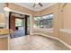 Breakfast nook with view of screened patio and pool at 3000 Narcissus Ter, North Port, FL 34286