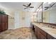 Double vanity bathroom with tile flooring and a separate shower at 3513 Terin Ct, Punta Gorda, FL 33950