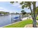 Private boat dock with lift and waterfront access at 3663 Whippoorwill Blvd, Punta Gorda, FL 33950