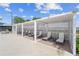 Private pool cabanas with lounge chairs at 42115 Edgewater Dr, Punta Gorda, FL 33982