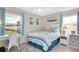 Bedroom with a full-size bed and nautical decor at 745 Kellstadt Nw St, Port Charlotte, FL 33952