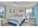 Bedroom with a full-size bed and nautical decor at 745 Kellstadt Nw St, Port Charlotte, FL 33952
