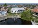 Aerial view of waterfront property with dock at 1511 Casey Key Dr, Punta Gorda, FL 33950