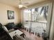 Private balcony with comfortable seating and courtyard view at 255 W End Dr # 3301, Punta Gorda, FL 33950