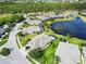 Aerial view of a house and community near a lake at 3717 Lakewood Blvd, North Port, FL 34287