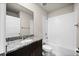 Clean bathroom with single vanity, tub and shower combination at 44259 Saddlewood Ct, Punta Gorda, FL 33982