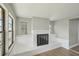 Built-in brick fireplace with a modern gas insert at 1219 Ansin St, Punta Gorda, FL 33950
