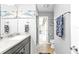 Clean bathroom with updated vanity and shower at 1435 Sea Fan Dr, Punta Gorda, FL 33950