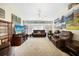 Relaxing living room with comfortable leather furniture and large windows at 1717 Nuremberg Blvd, Punta Gorda, FL 33983