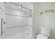 Small bathroom with a walk-in shower and toilet at 1780 Deborah Dr # 15, Punta Gorda, FL 33950