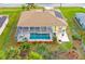 Aerial view showing house, pool, and fenced backyard at 18204 Ackerman Ave, Port Charlotte, FL 33948