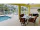Screened-in patio with pool, table and chairs at 18204 Ackerman Ave, Port Charlotte, FL 33948