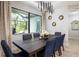 Elegant dining room with dark wood table and blue upholstered chairs at 3400 Elias Cir, North Port, FL 34288