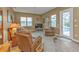 Comfortable Gathering room with leather furniture and a view of the pool at 3411 Curacao Ct, Punta Gorda, FL 33950