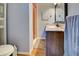 Bathroom with granite countertop and shower/tub combo at 514 Orlando Blvd, Port Charlotte, FL 33954