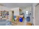 Garage with workshop area, storage shelves, and utility sink at 514 Orlando Blvd, Port Charlotte, FL 33954