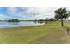 Serene lake view with grassy area and palm tree at 1115 Venture Ct, Punta Gorda, FL 33983