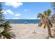 Sandy beach with ocean view seen through palm trees at 12071 Claremont Dr, Port Charlotte, FL 33981