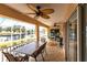 Covered patio overlooking the canal at 164 Baldwin Se Ct, Port Charlotte, FL 33952