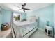 Bright bedroom with a ceiling fan and beachy decor at 192 Danforth S Dr, Port Charlotte, FL 33980