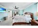 Spacious main bedroom with king-size bed and pool view at 192 Danforth S Dr, Port Charlotte, FL 33980