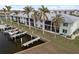 Aerial view of condo building, docks, and boat slips at 3600 Bal Harbor Blvd # 1A, Punta Gorda, FL 33950