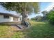 Large backyard with mature tree, wheelbarrow, and ladder at 813 Thornton Nw Ave, Port Charlotte, FL 33948