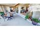Covered patio with seating area and access to the living room at 1022 Lucia Dr, Punta Gorda, FL 33950