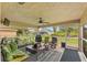 Relaxing screened porch with seating area and views of the backyard at 26572 Trinilas Dr, Punta Gorda, FL 33983