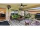 Cozy screened porch with comfy seating and access to the backyard at 26572 Trinilas Dr, Punta Gorda, FL 33983