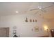 High ceiling with decorative accents and a ceiling fan at 273 Mark Twain Ln, Rotonda West, FL 33947