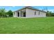Exterior view of the house with a large grassy backyard at 4629 Enid Ln, North Port, FL 34288