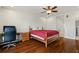 Main bedroom with hardwood floors and an office area at 101 N Marion Ct # 131, Punta Gorda, FL 33950