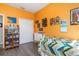 Cozy bedroom with queen bed and built-in shelving at 1020 Caliva St, North Port, FL 34286