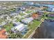 Aerial view of canal-front homes with pools and lush landscaping at 1075 Messina Dr, Punta Gorda, FL 33950