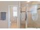 Clean bathroom with shower and toilet at 1811 Scarlett Ave, North Port, FL 34289