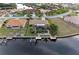 Aerial view of property highlighting its waterfront location and canal access at 2358 El Cerito Ct, Punta Gorda, FL 33950